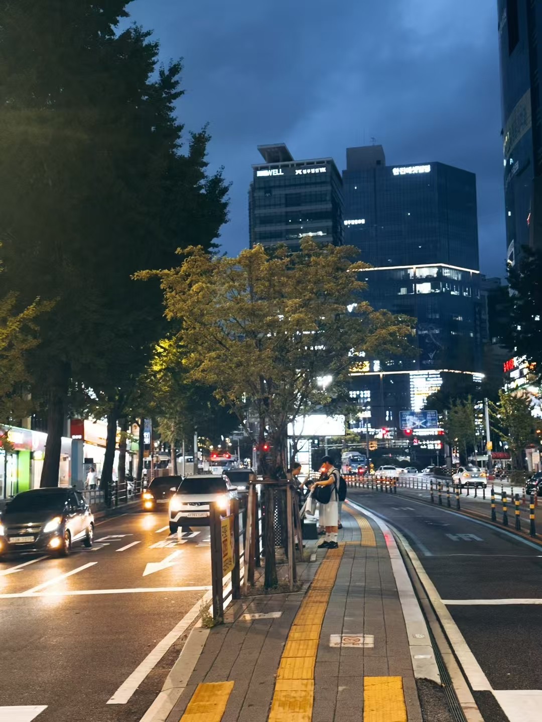 夜色中的釜山街道